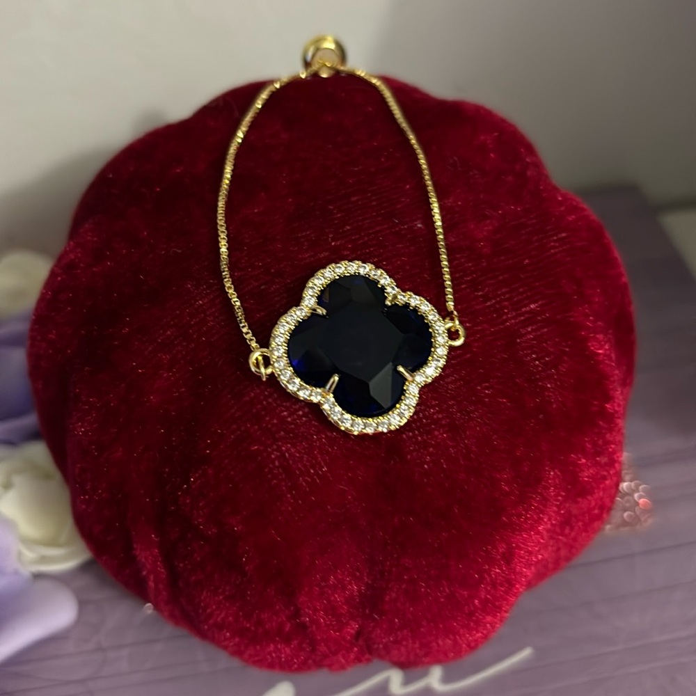 Pulsera 14 k gold plated de flor